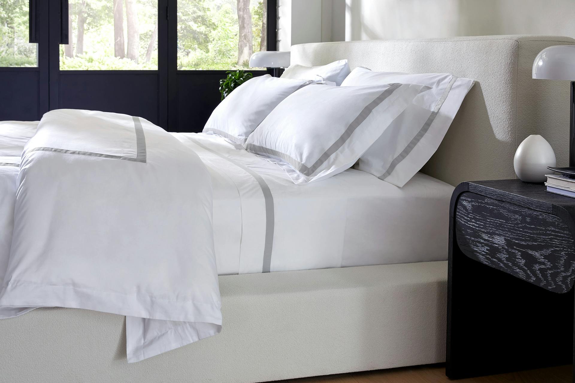 Banded Percale Duvet Cover Set 4 Banded Percale Duvet Cover Set
